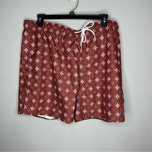 Arizona Jean Company Red Patterned Swim Trunks
